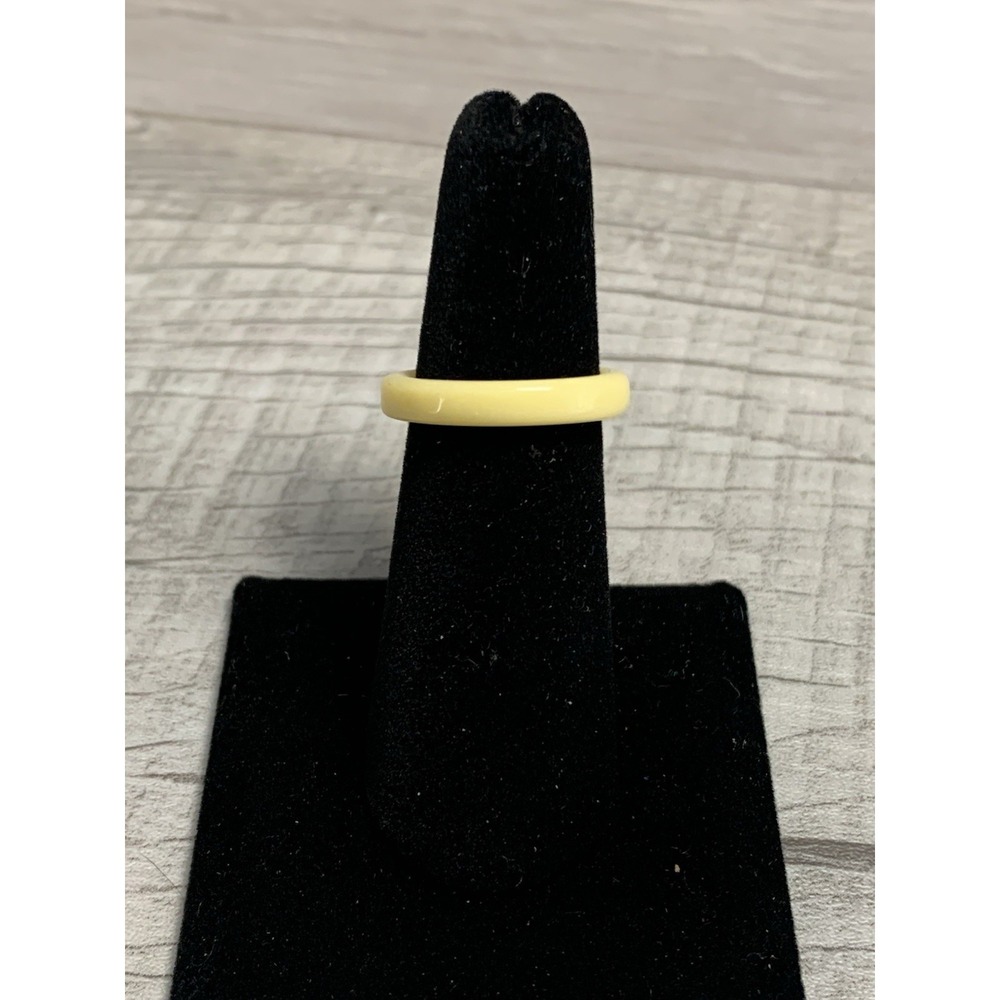 Colorful Acrylic Ring - Opaque Resin Band Round Ring Yellow